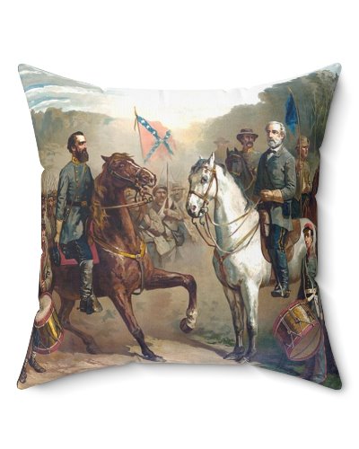 Last Meeting of Jackson and Lee throw pillow